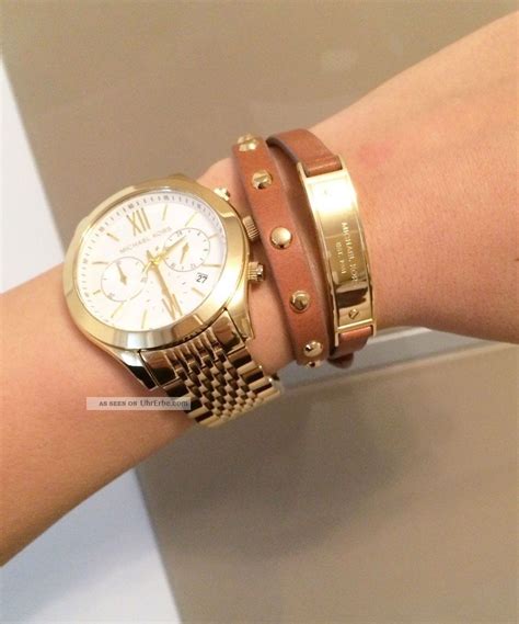 glitzer uhr mit lederband michael kors|michael kors armband herren.